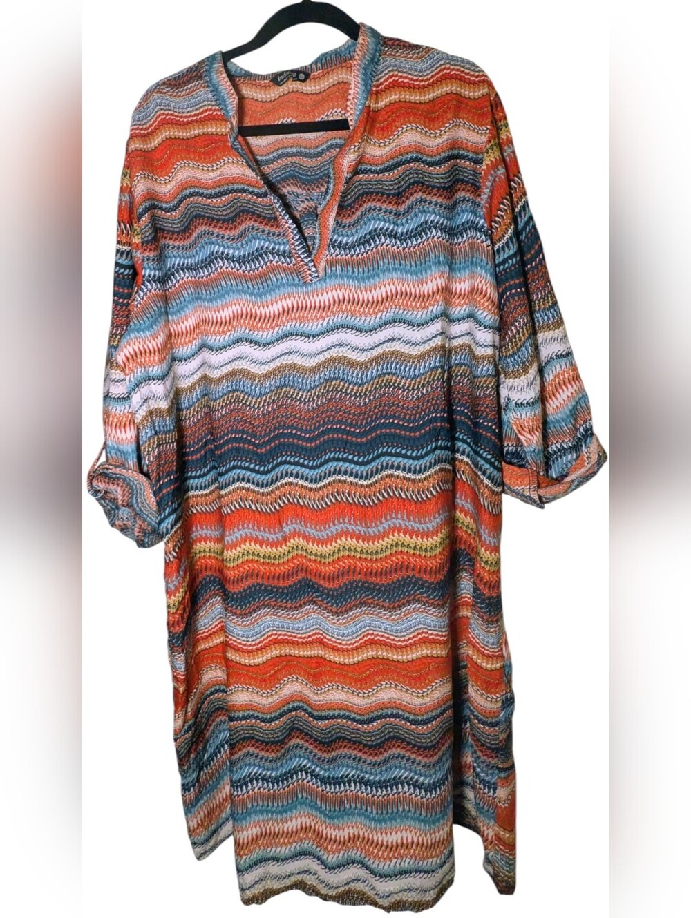 Indulge Chevron Wavy Stripe Dress Plus Size 2X